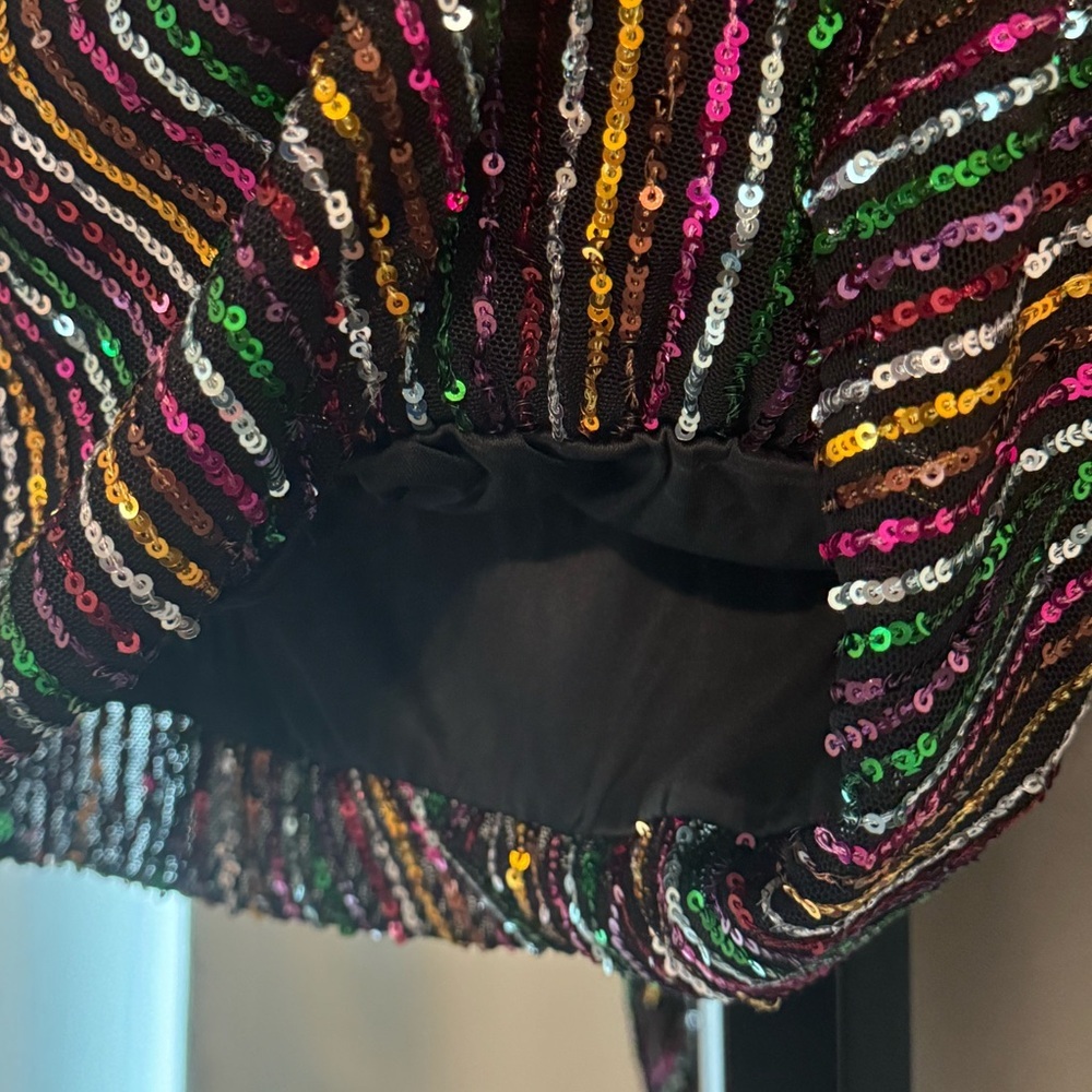Colorful Sequin Black Blouse - Picture 6 of 6